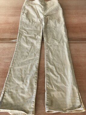 Madewell Skinny Flare Pull On Jeans Women 27 Brown Check High Rise Pocket Preppy